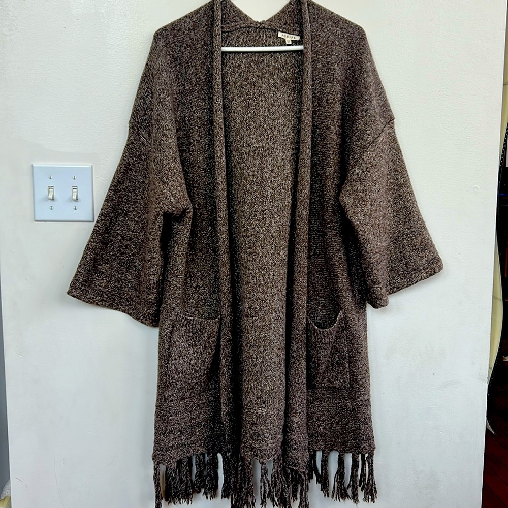 Jodifl long brown duster cardigan